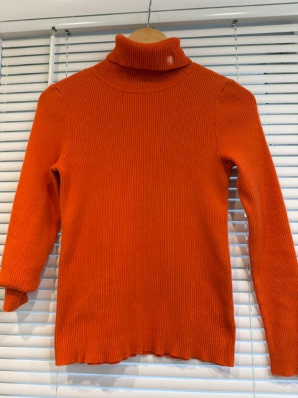 Ralph Lauren Orange Cotton Turtleneck Sweater PM - Picture 2 of 13